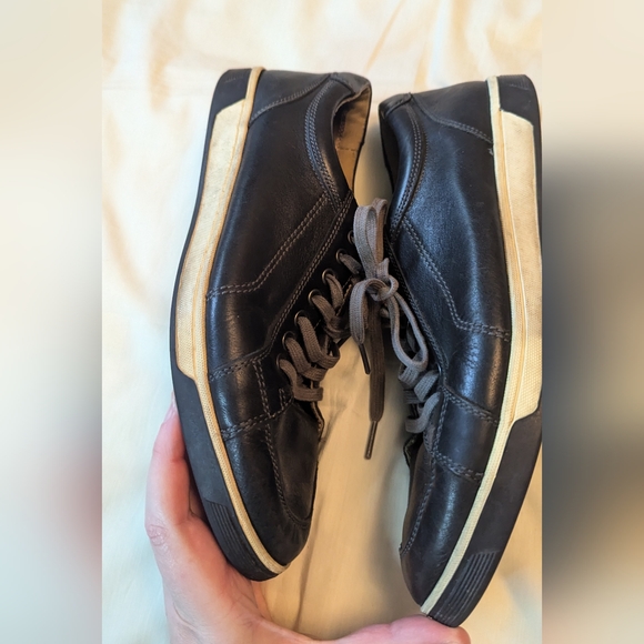 Cole Haan sz8-1/2M black w/ white retro leather dress sneakers GUC - Picture 6 of 8